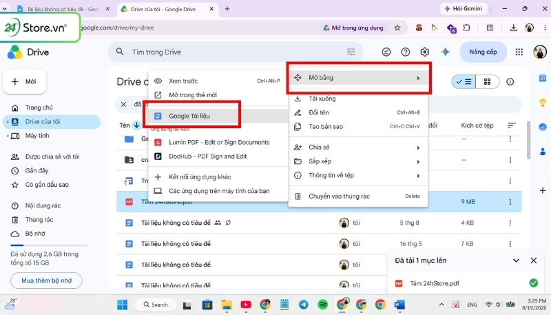 Sử dụng Google Docs chuyển PDF sang Word
