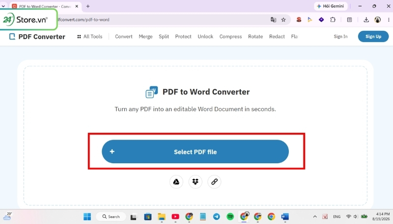 Sử dụng PDF Convert chuyển đổi file PDF sang Word