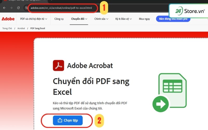 chuyển pdf sang excel bằng adobe 