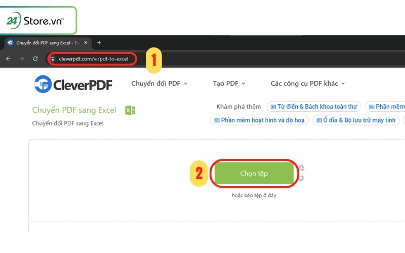 chuyển pdf sang excel bằng clever pdf