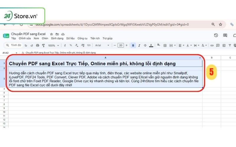 chuyển pdf sang excel trực tiếp bằng google drive 