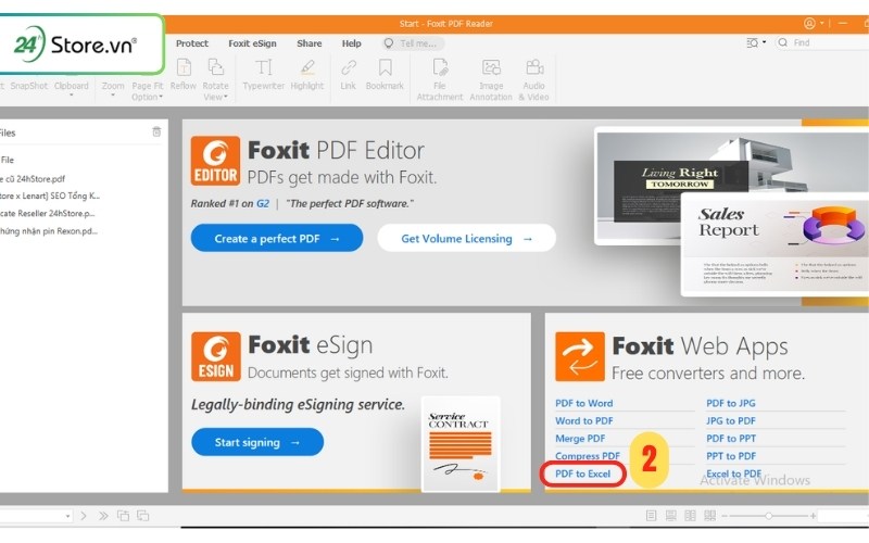 cách chuyển pdf sang excel bằng foxit pdf reader