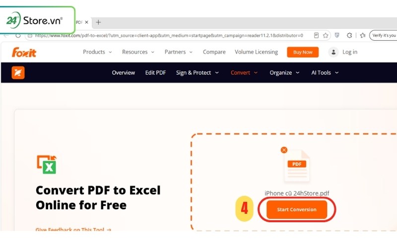 cách chuyển pdf sang excel bằng foxit pdf reader trên máy tính