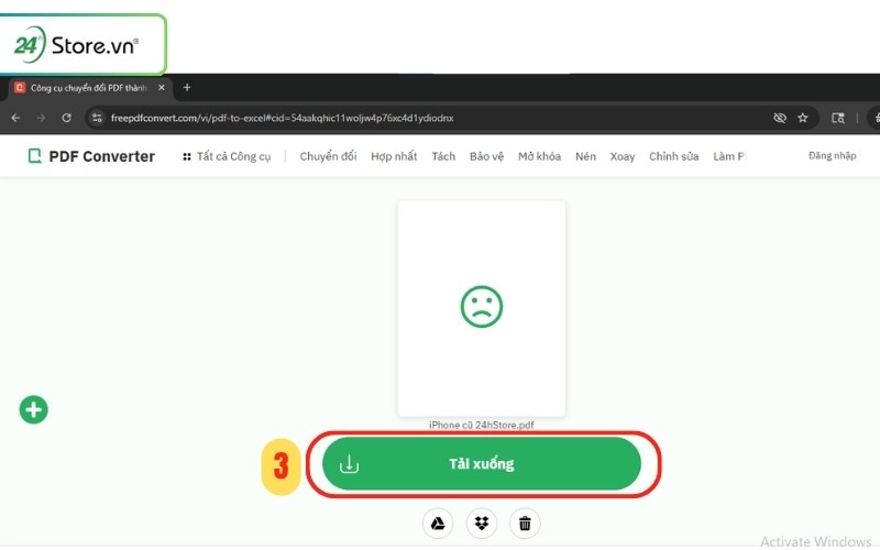 chuyển pdf sang excel miễn phí bằng pdf convert