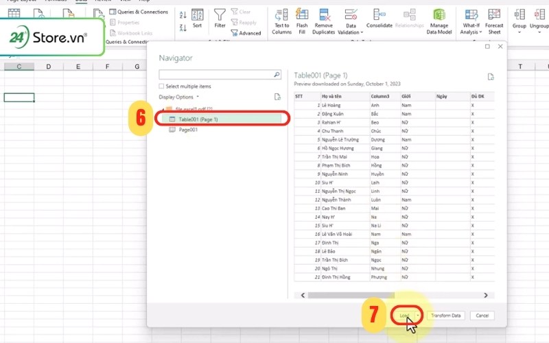chuyển file pdf sang excel trực tiếp