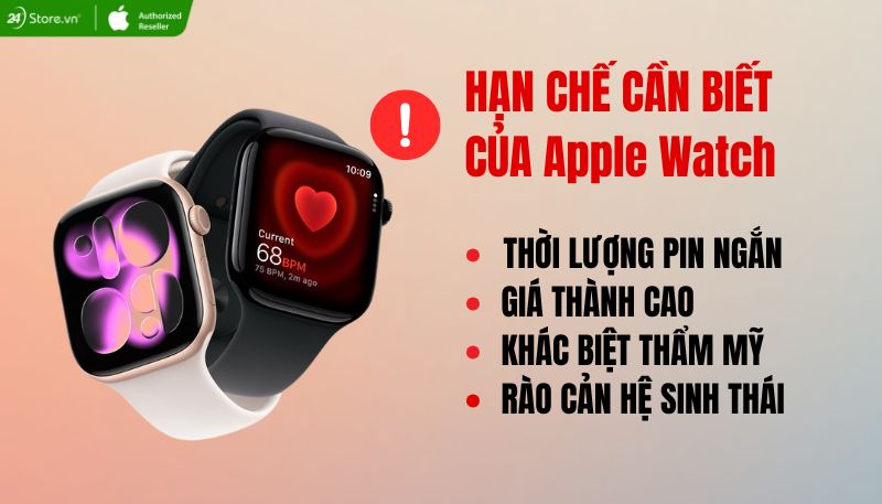 hạn chế cần biết trước khi mua Apple Watch 