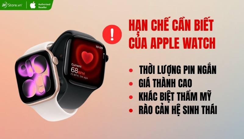 hạn chế cần biết trước khi mua apple watch