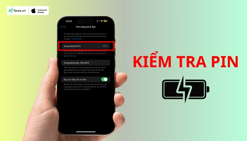 cách kiểm tra pin khi mua iphone 16 like new