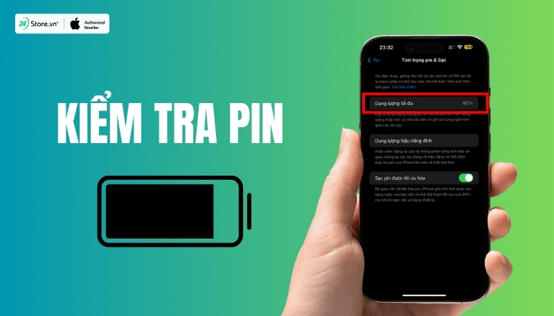 cách kiểm tra pin khi mua iphone 16 pro max like new