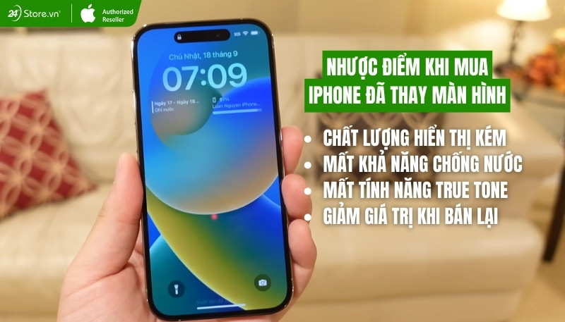 nhược điểm khi mua iphone đã thay màn hình