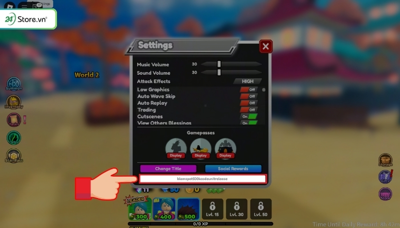 Hướng dẫn nhập code All Star Tower Defense