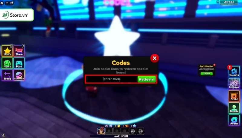 Cách nhập Code Anime Adventures B2