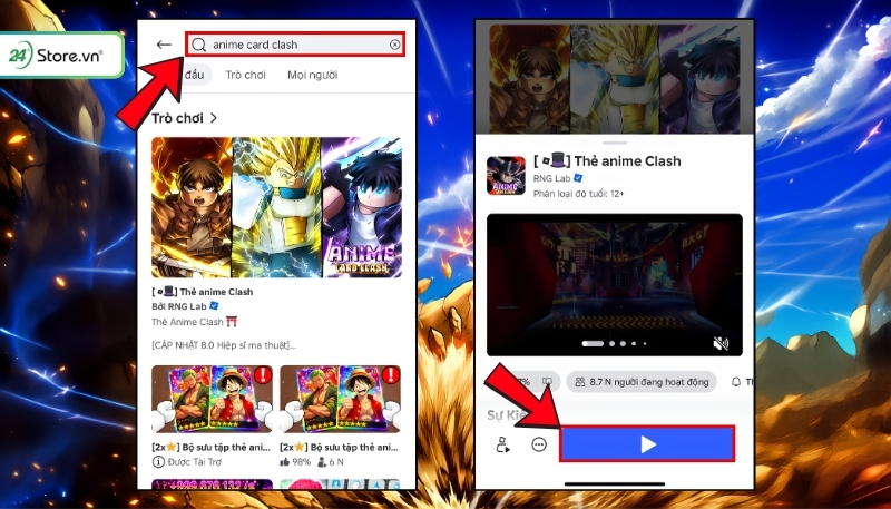 Cách nhập giftcode Anime Card Clash B1