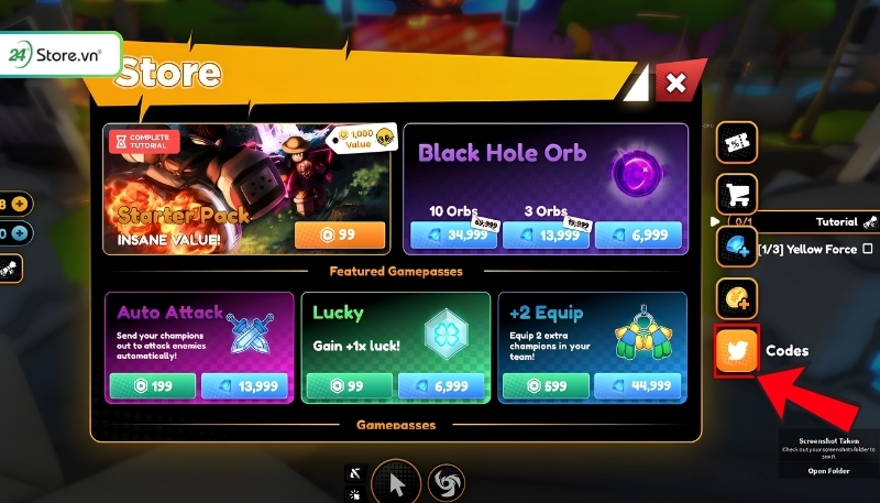 Cách nhập giftcode Anime Champions Simulator B2
