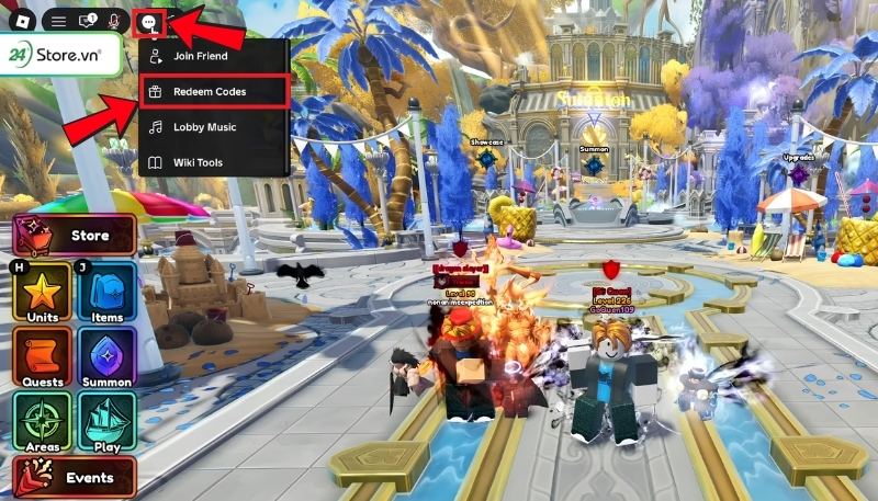 Cách nhập code Anime Expeditions b1