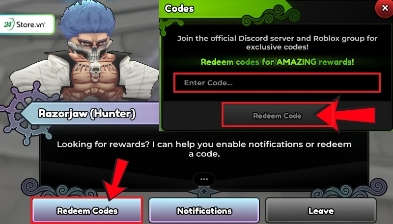 Nhập code Anime Expeditions NPC B2