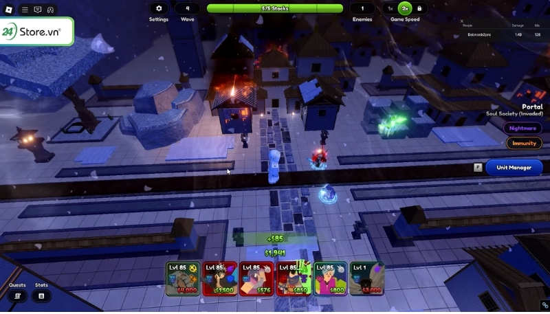 chơi game trong Anime Last Stand