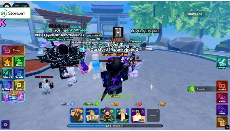 đăng nhập vào Anime Last Stand