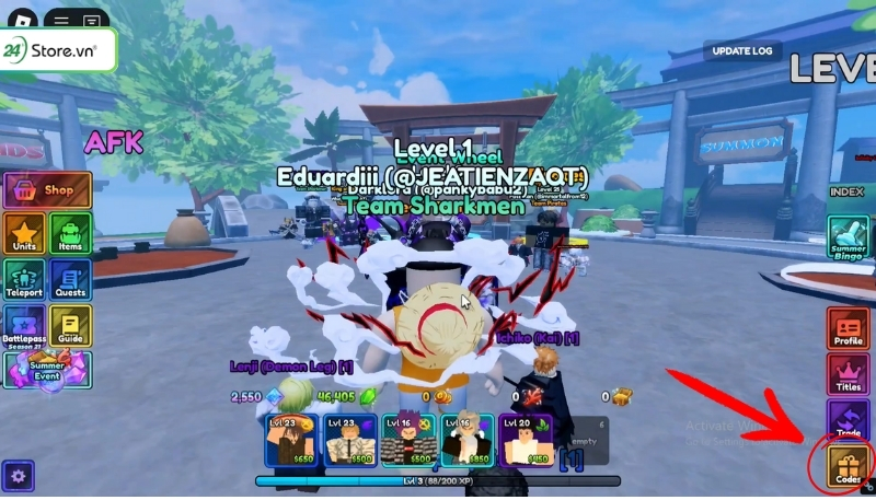 nhập Anime Last Stand codes