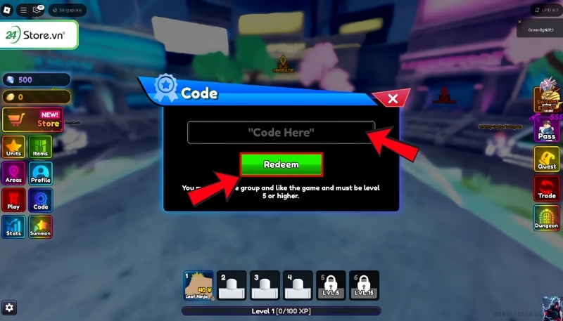 Cách nhập mã code Re Rangers X B2
