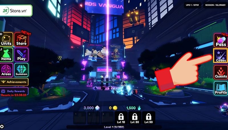 Hướng dẫn nhận quà Anime Vanguards chi tiết