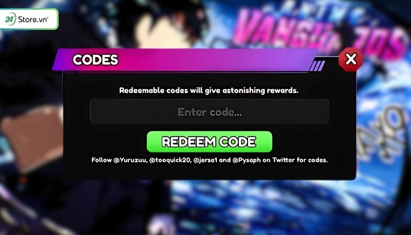 Lưu ý khi nhập code Anime Vanguards