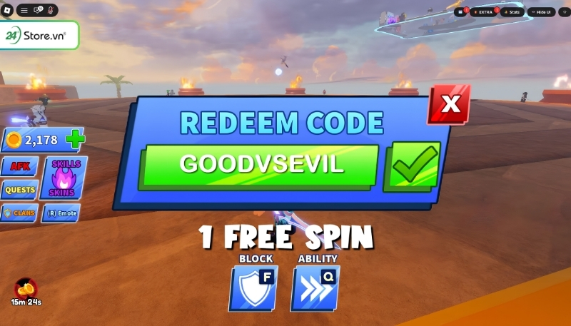 Lưu ý khi nhập mã code Blade Ball