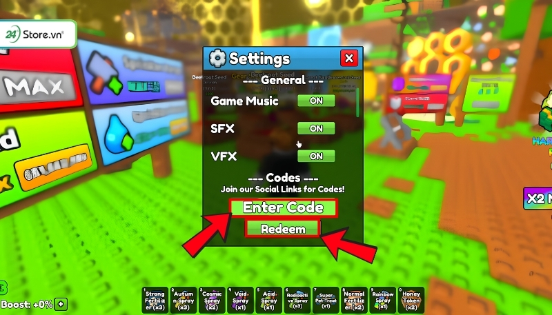 Nhập mã code Build a Ring Farm update 5 B2