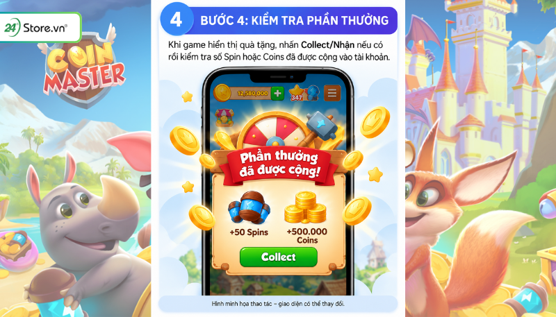 Cách nhập Code Coin Master bước 4