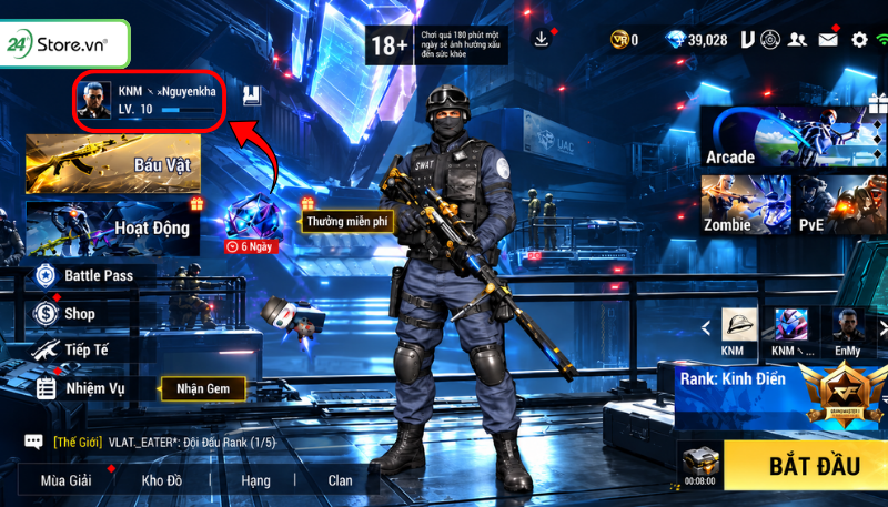Cách nhập Code Crossfire Legends bước 1