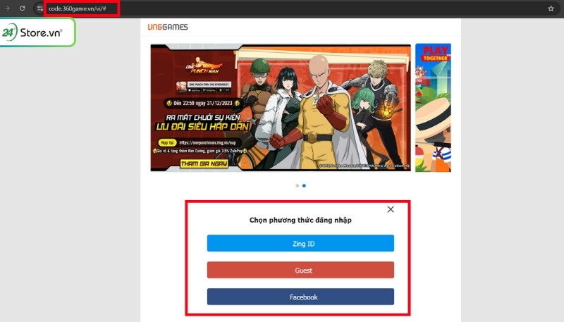 bước 1 truy cập trang code 360 game 
