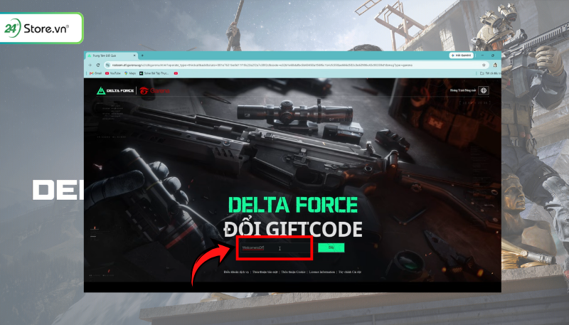Cách nhập Code Delta Force bước 2