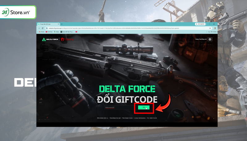 Cách nhập Code Delta Force bước 3