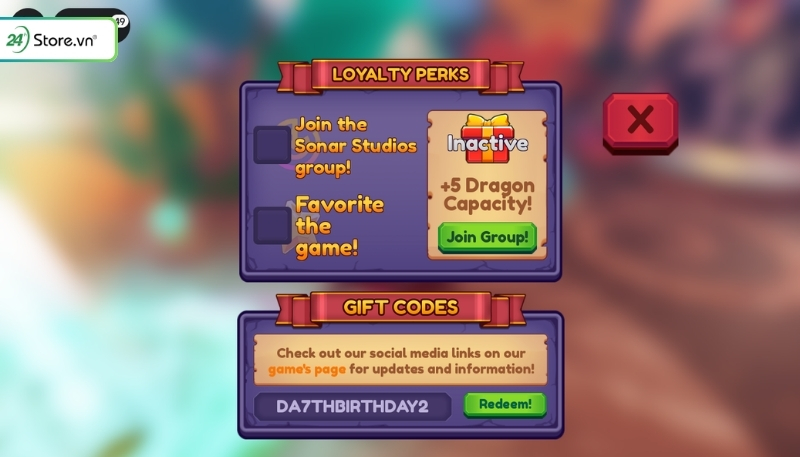 Nhập code Dragon Adventures thường xuyên