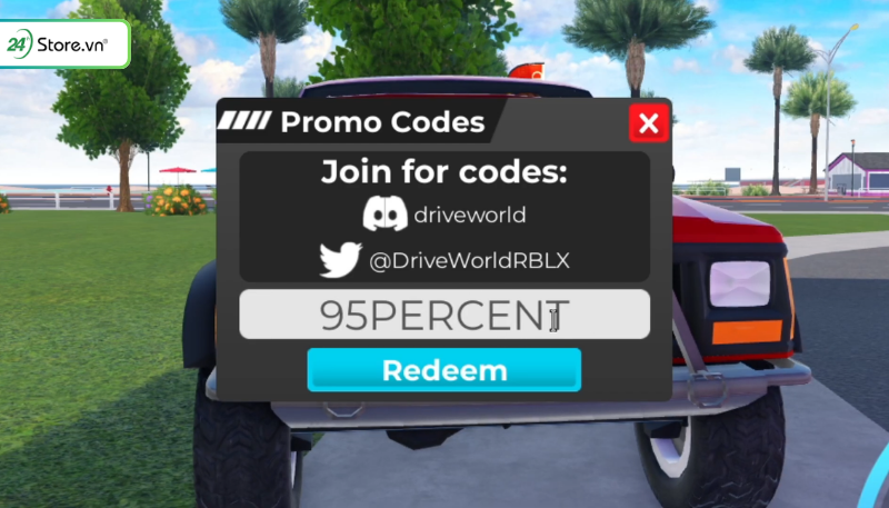 Cách nhập code Drive World máy tính bước 3