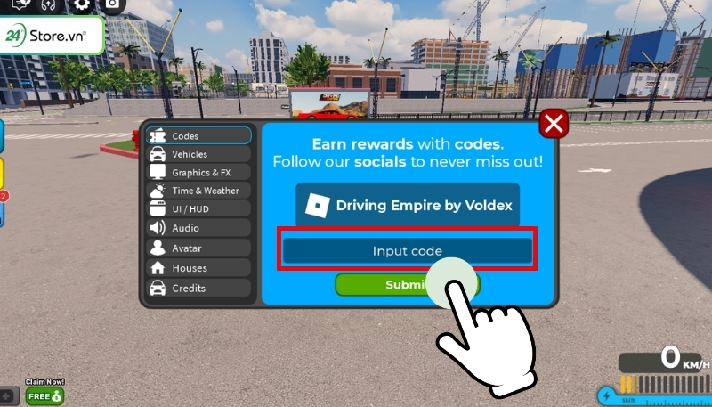 Nhập code Driving Empire mới nhất 2026