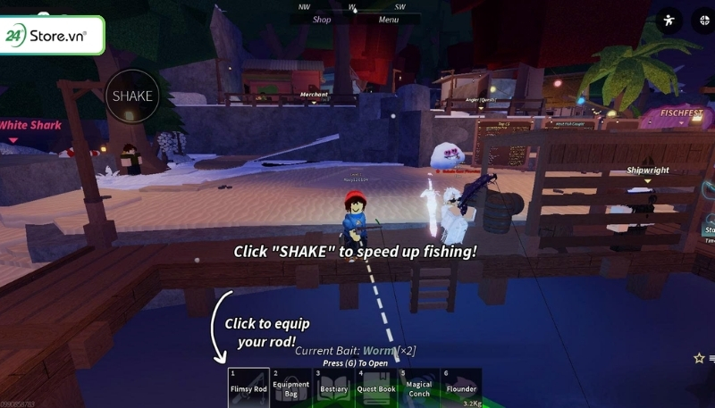 Bắt đầu câu cá Fisch Roblox
