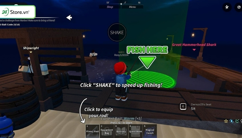 Hoàn thành hướng dẫn trong game Fisch