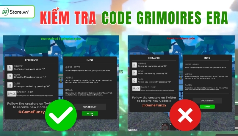 Kiểm tra code Grimoires Era
