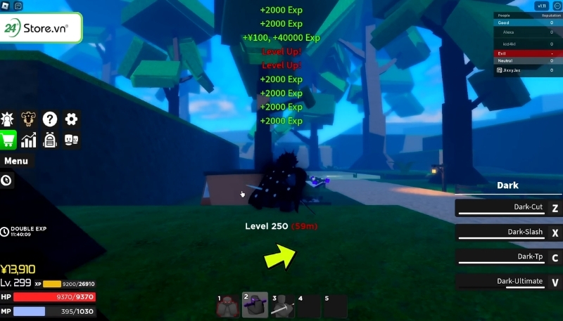 Tăng cấp nhân vật trong Grimoires Era Roblox