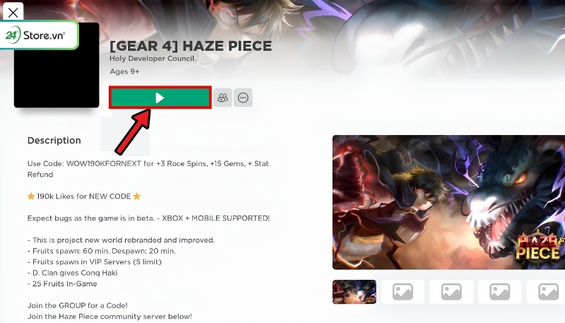 Cách tải game Haze Piece B2