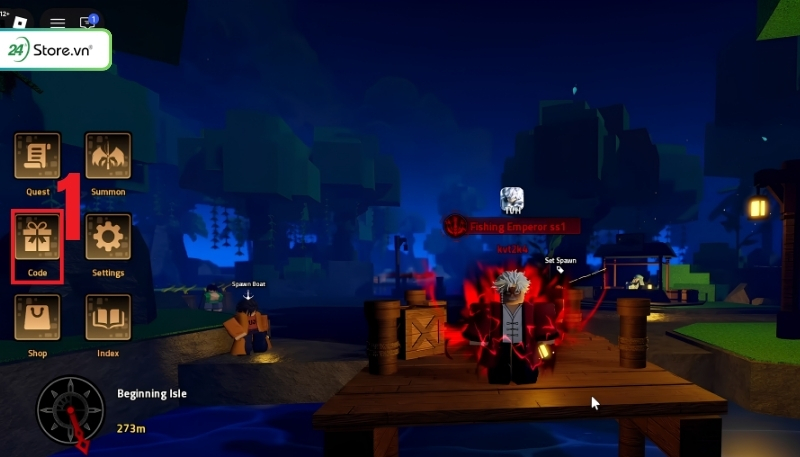 Cách nhập code Heavyweight Fishing B1