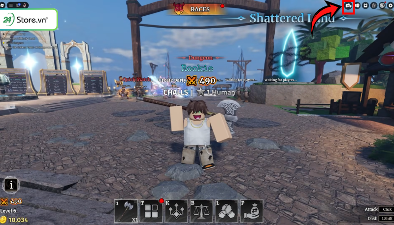 Cách nhập Code Iron Soul Dungeon bước 1