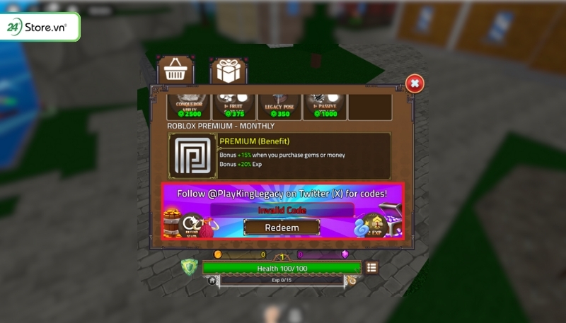 Lưu ý khi nhập code King Legacy