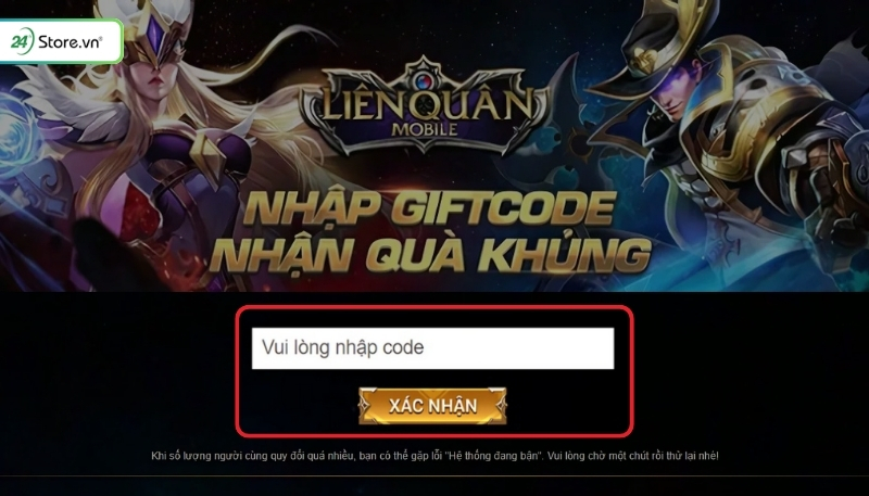 Cách nhập mã quà Liên Quân Mobile