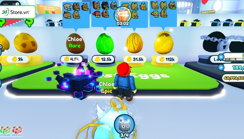 Mở trứng trong Pet Simulator X