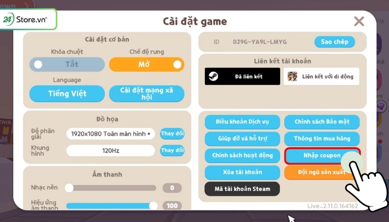 Nhập code Play Together mới nhất trên PC