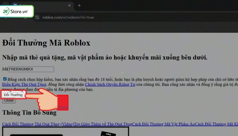 Hướng dẫn chi tiết nhập code Roblox
