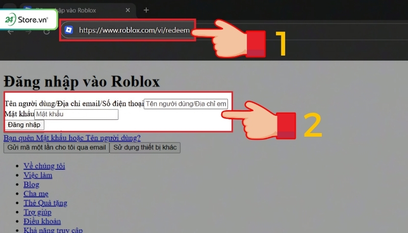 Hướng dẫn nhập mã Roblox chi tiết