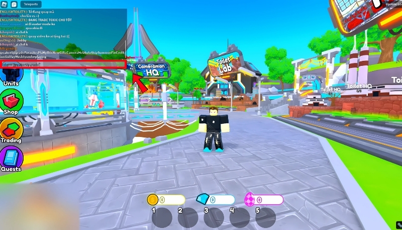 cách nhập code toilet tower defense